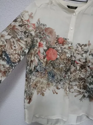 Camisa seda floral Massimo Dutti T.38