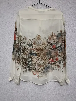 Camisa seda floral Massimo Dutti T.38