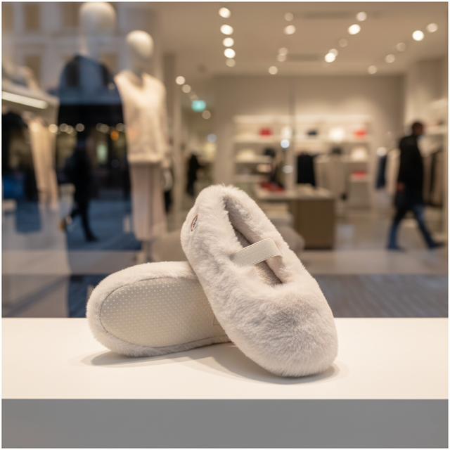 Zapatillas Ballet Niña Peludas Felpa Blancos