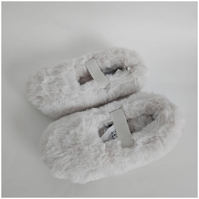 Zapatillas Ballet Niña Peludas Felpa Blancos