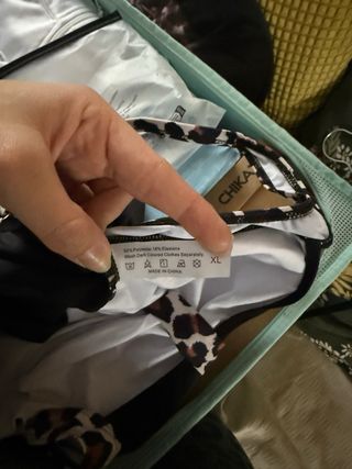 Bañador Negro con Estampado Leopardo