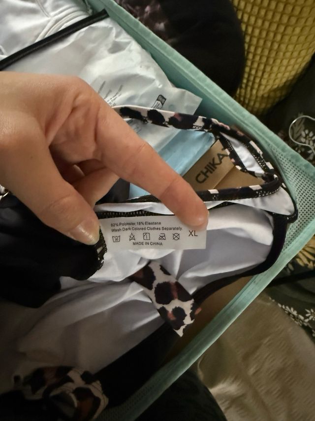 Bañador Negro con Estampado Leopardo