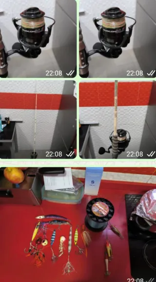 Caña de jigging usada