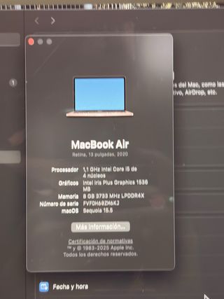 MacBook Air i5 2020 256GB 8GB RAM
