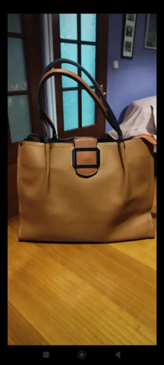 Bolso piel sintética Camel