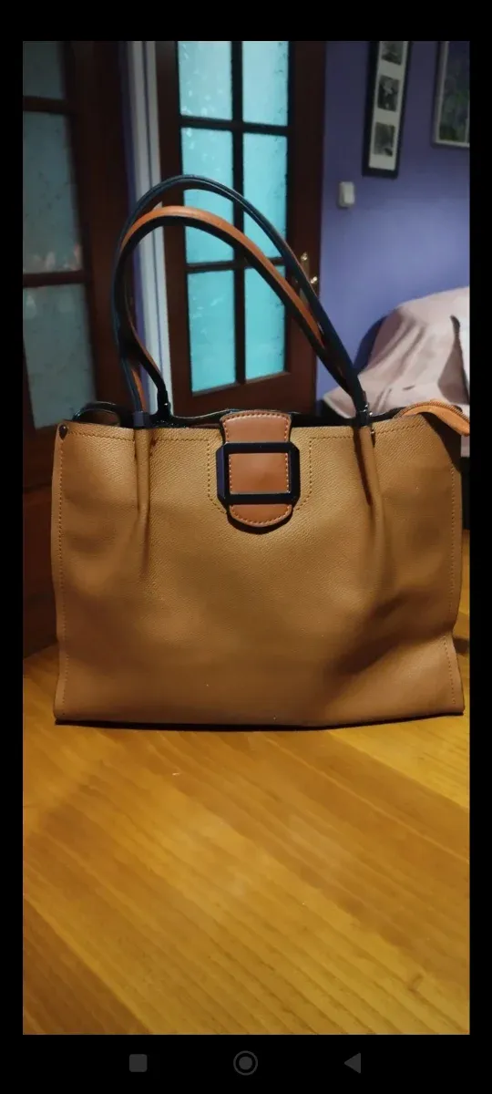 Bolso piel sintética Camel