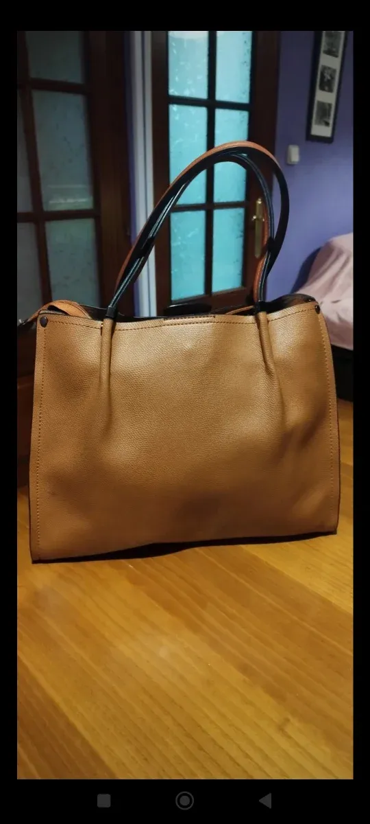 Bolso piel sintética Camel