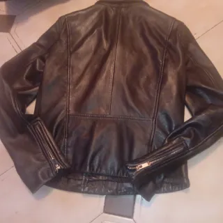Chaqueta de piel negra mujer
