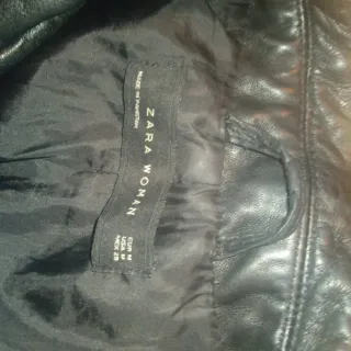 Chaqueta de piel negra mujer