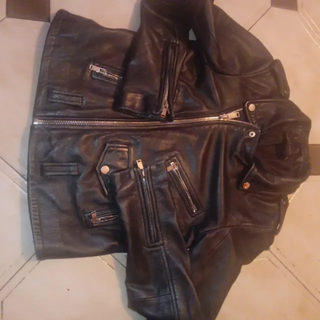 Chaqueta de piel negra mujer