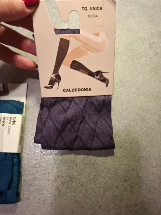 Set 2 gambaletti alti Collant coprente con disegno