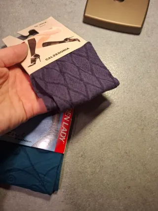 Set 2 gambaletti alti Collant coprente con disegno