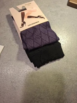 Set 2 gambaletti alti Collant coprente con disegno