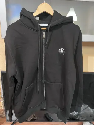 Sudadera Calvin Klein Jeans Negra Cremallera