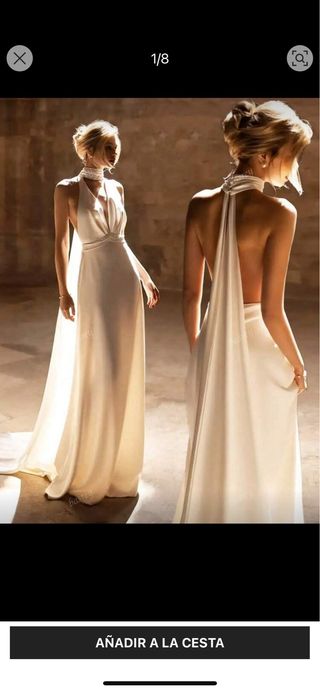 Vestido largo blanco elegante talla S y talla M