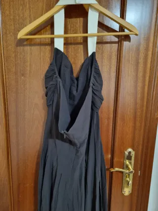 Vestido cóctel Moskada marrón y blanco