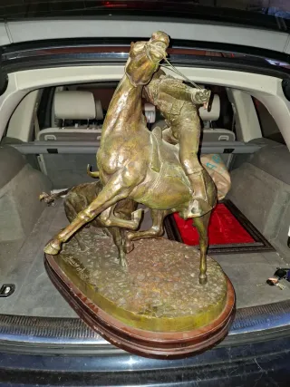 Importante Escultura Bronce Toro y Torero