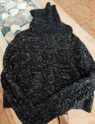 Jersey Zara cuello alto trenzado S