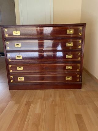 Cassettiera stile marinaro legno e metallo