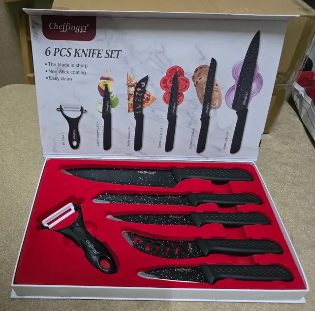 Set 6 Coltelli Cheffinger Nero