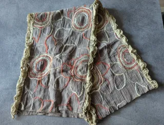 Sciarpa 100% cotone beige e rosa