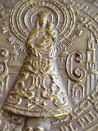 Antigua medalla plata Guardia Civil, Damas Pilar.