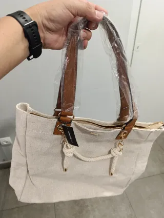 Bolso Misako Beige y Marrón Nuevo