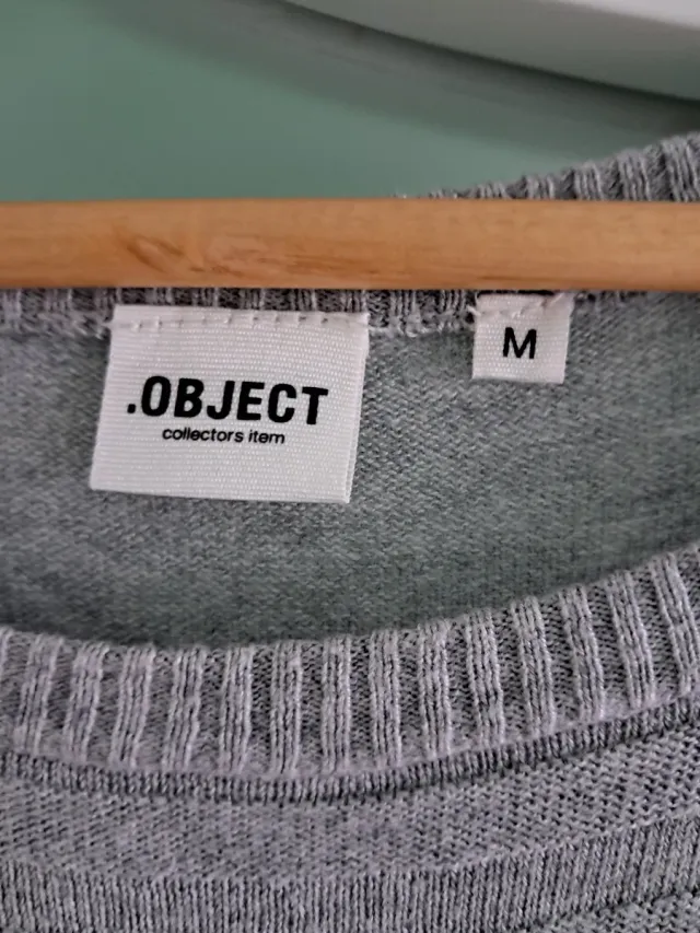 Vestido gris punto fino Object Talla M