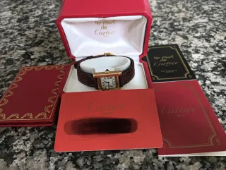 Reloj Cartier Tank Cuero Marrón