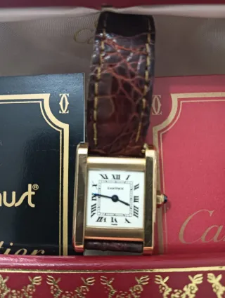 Reloj Cartier Tank Cuero Marrón