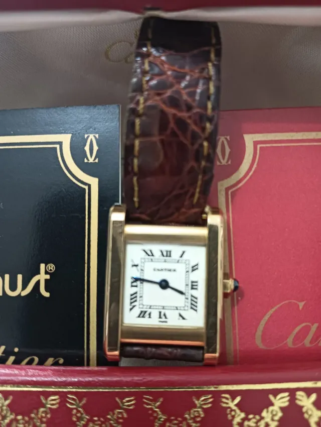Reloj Cartier Tank Cuero Marrón