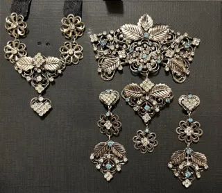 Aderezo Alicantina Plata y Azul