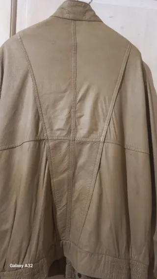 Giubbetto pelle uomo beige taglia 48