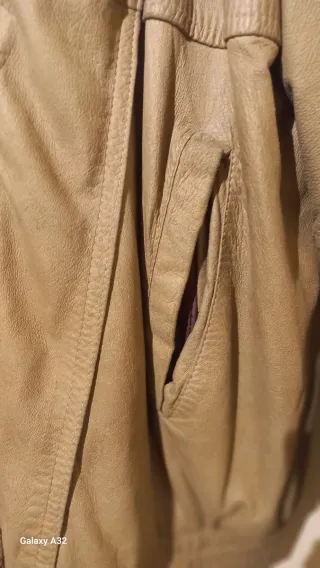 Giubbetto pelle uomo beige taglia 48