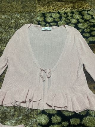 Chaqueta Lurex Stradivarius Talla M Rosa