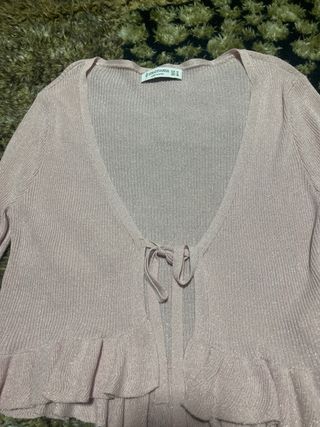 Chaqueta Lurex Stradivarius Talla M Rosa