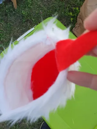 Calza Befana Rossa con pelliccia bianca