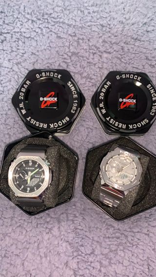 Reloj Deportivo Negro y Plateado