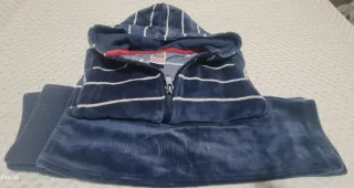 Fato treino menino azul listrado