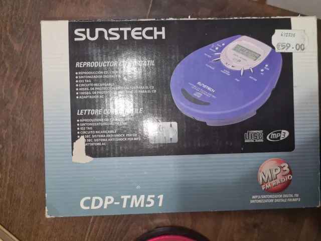Reproductor CD Sunstech CDP-TM51 MP3/Radio