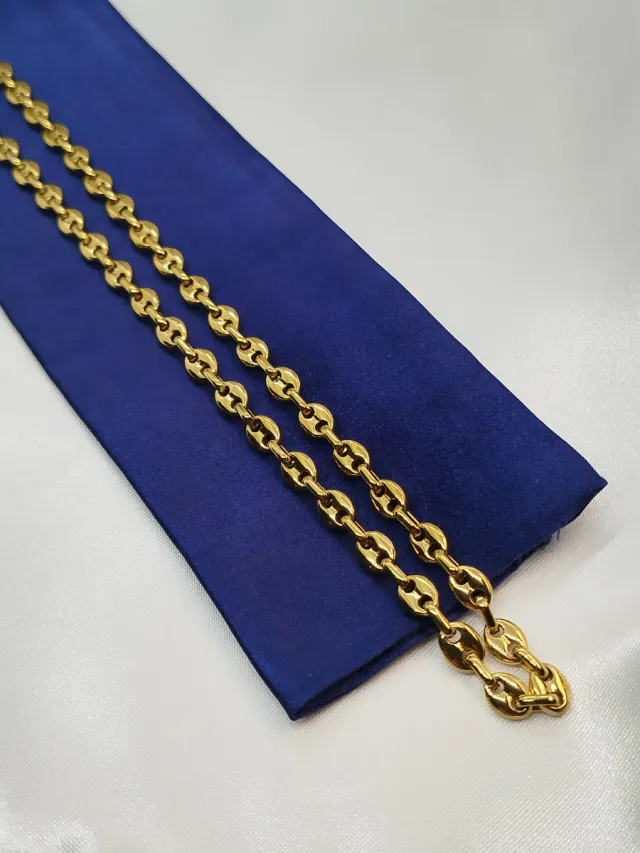 Collar Calabrote Acero Inoxidable Dorado