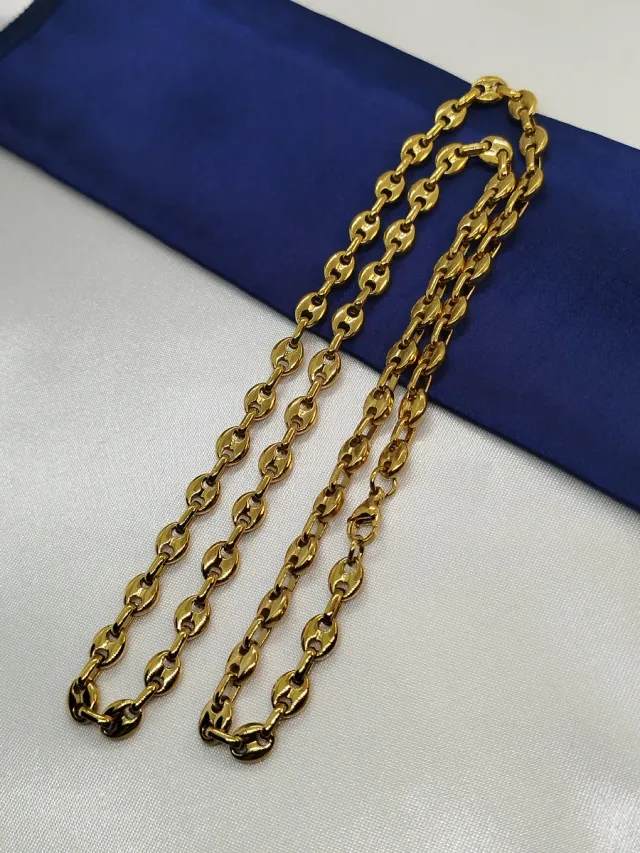 Collar Calabrote Acero Inoxidable Dorado