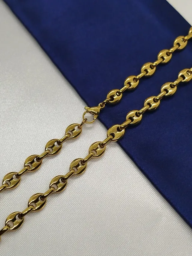 Collar Calabrote Acero Inoxidable Dorado