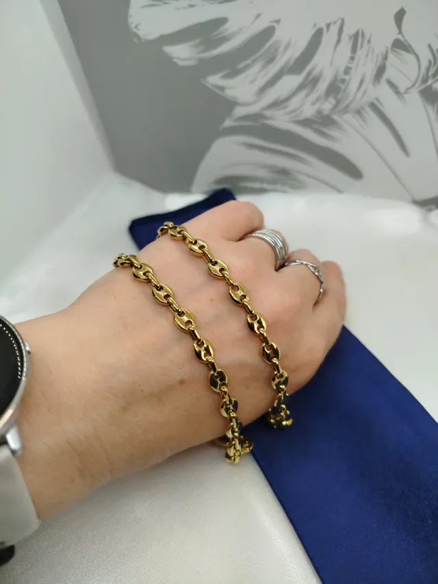 Collar Calabrote Acero Inoxidable Dorado