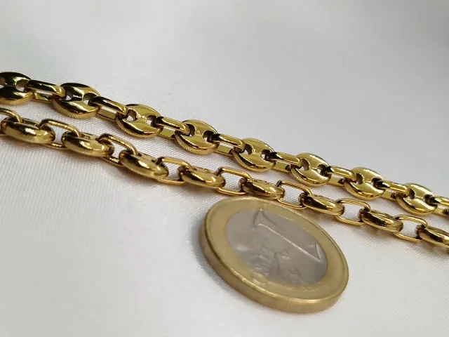 Collar Calabrote Acero Inoxidable Dorado