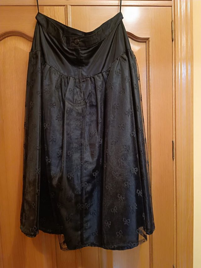 Falda de fiesta negra mujer