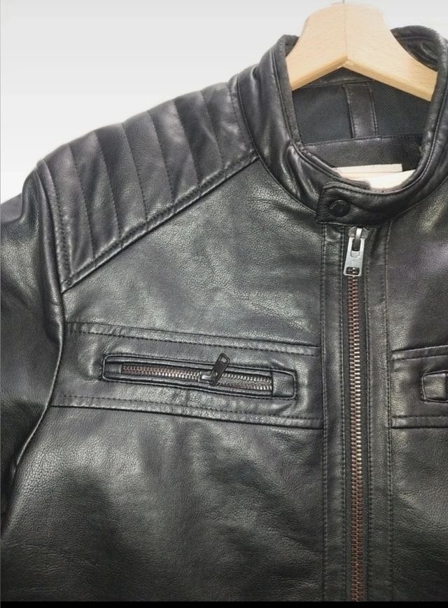 Cazadora cuero Mango Talla M