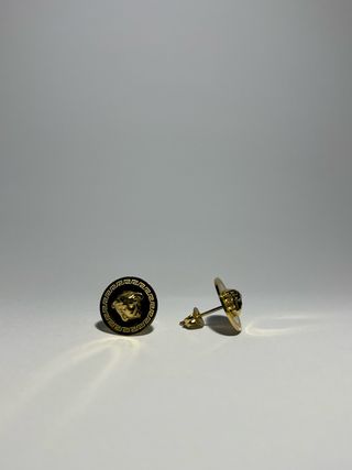 Pendientes Versace Medusa Negro y Dorado