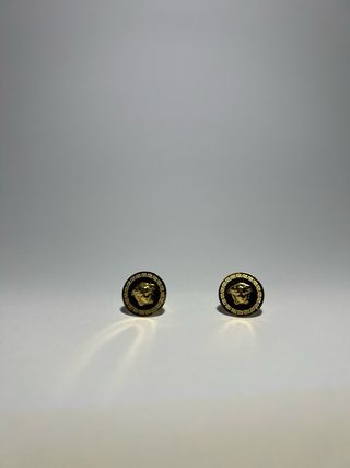 Pendientes Versace Medusa Negro y Dorado