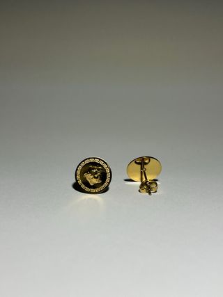 Pendientes Versace Medusa Negro y Dorado